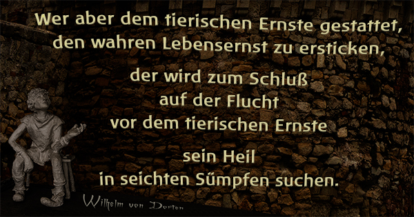 Tierischer Ernst gegen lockeren Lebensernst