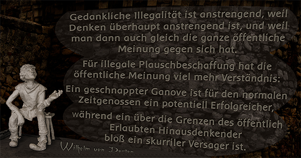 Gedankliche Illegalität und illegale Plauschbeschaffung