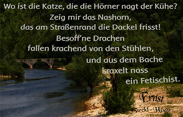 Von dackelfressenden Nashörnern und nassen Fetischisten